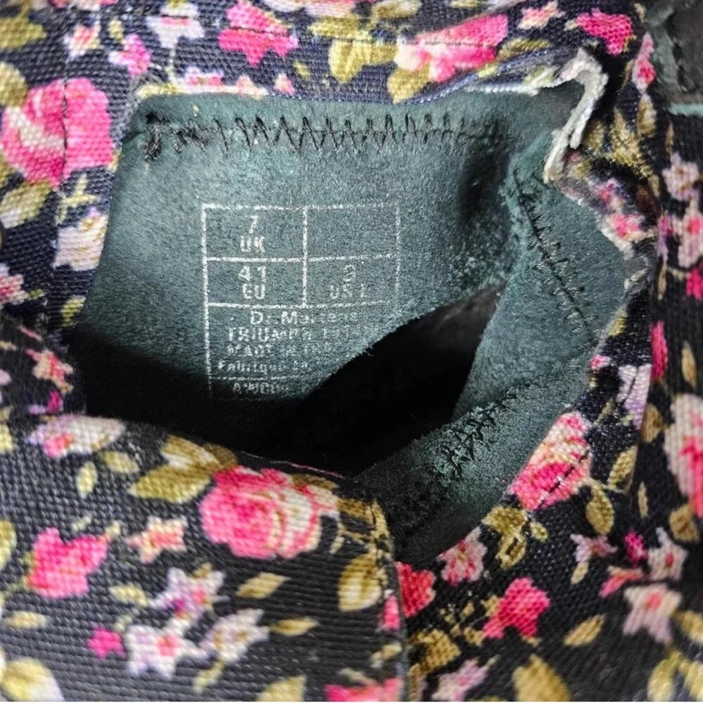 RARE Dr. Martens Leather Triumph 1914 Boots Foldover Floral Print Lining US 9 - Picture 5 of 6